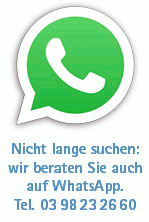 Logo mit Whatsapp und Nummer 0398 23 266 0